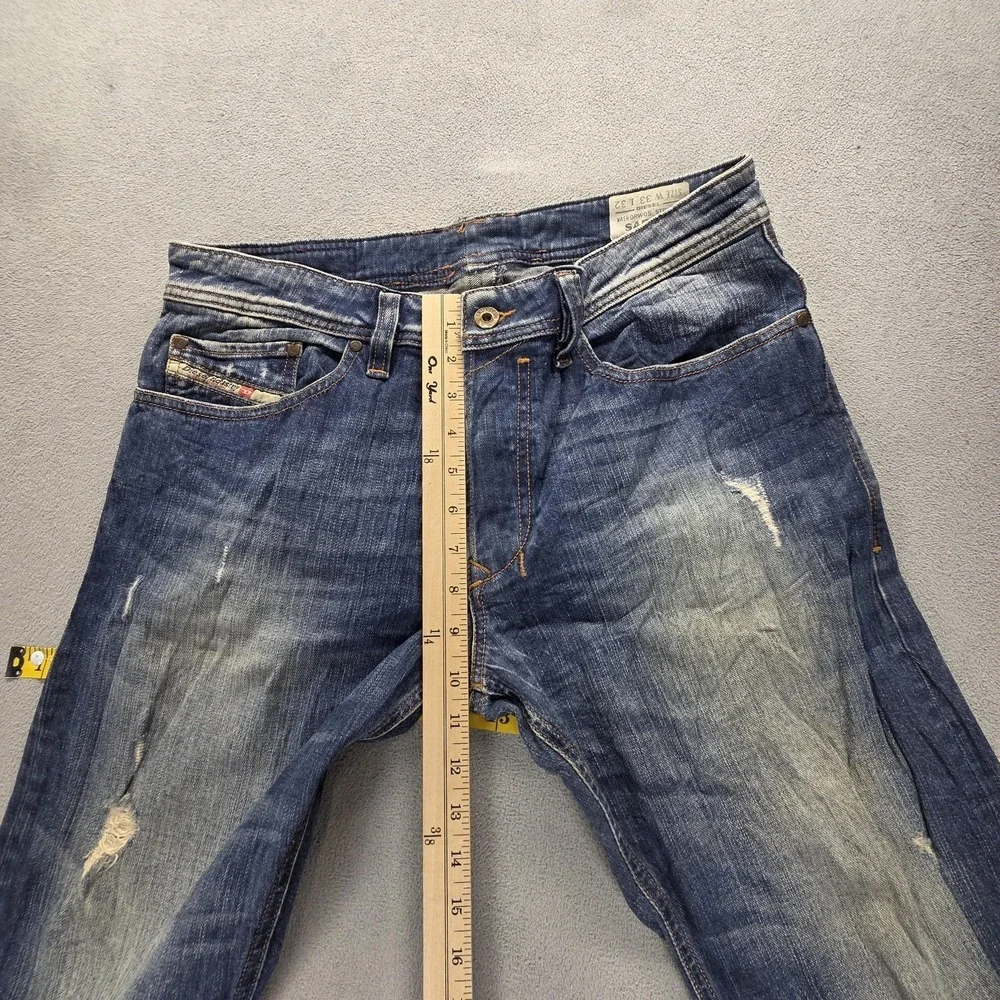 Diesel Jeans Mens 33x32 Blue Safado Regular Slim Straight Button Fly 0RW05